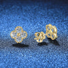 S925 Sterling Silver Moissanite Earrings Four Leaf Clover Light Luxury Electroplated For Women