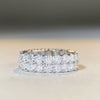 S925 Sterling Silver Moissanite Geometric Light Luxury Unisex Ring