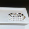 S925 Sterling Silver Moissanite Geometric Light Luxury Unisex Ring
