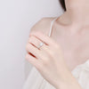 S925 Sterling Silver Moissanite Geometric Ring For Women Electroplated Korean Fashion Jewelry Gift