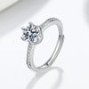 S925 Sterling Silver Moissanite Geometric Ring For Women Electroplated Korean Fashion Jewelry Gift