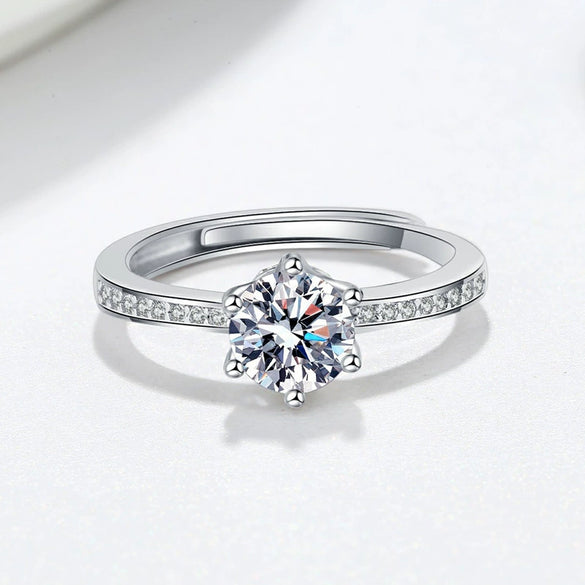 S925 Sterling Silver Moissanite Geometric Ring For Women Electroplated Korean Fashion Jewelry Gift