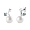 S925 Sterling Silver Moissanite Pearl Fruit Earrings Set With Diamonds