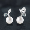 S925 Sterling Silver Moissanite Pearl Fruit Earrings Set With Diamonds