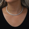 S925 Sterling Silver Moissanite Tennis Chain Necklace Geometric Design Set With Diamonds