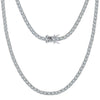 S925 Sterling Silver Moissanite Tennis Chain Necklace Geometric Design Set With Diamonds