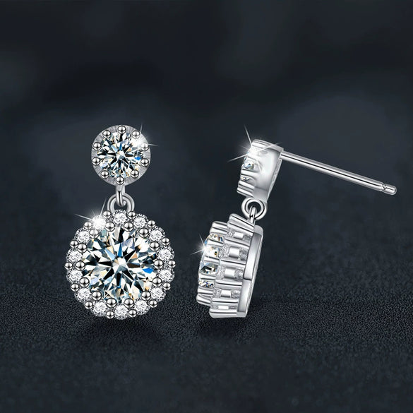 S925 Sterling Silver Moissanite U Shape Light Luxury Women's Earrings