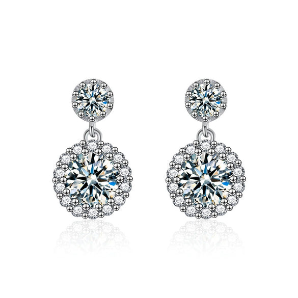 S925 Sterling Silver Moissanite U Shape Light Luxury Women's Earrings
