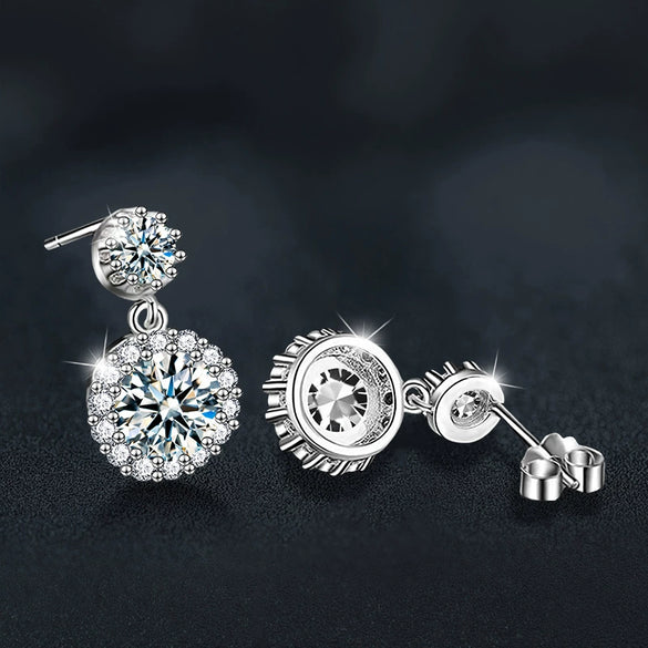 S925 Sterling Silver Moissanite U Shape Light Luxury Women's Earrings
