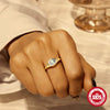 S925 Sterling Silver Moon Geometric Engagement Ring For Women With Electroplating And Real Gold Plating