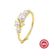 S925 Sterling Silver Moon Geometric Engagement Ring For Women With Electroplating And Real Gold Plating