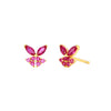 S925 Sterling Silver Mori Sweet Butterfly Zircon Electroplated Women's Earrings