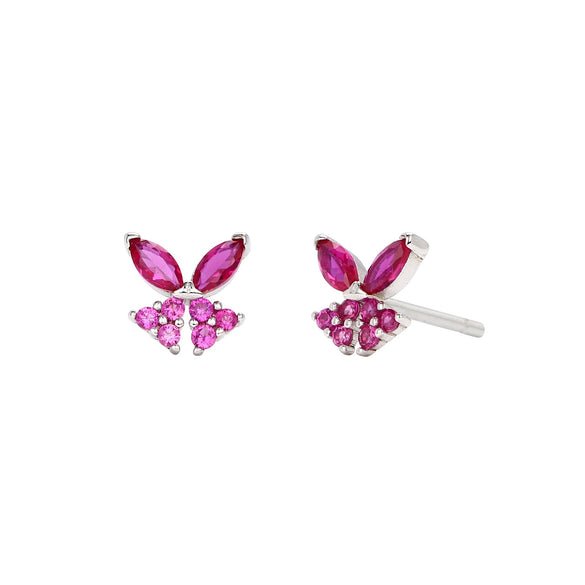 S925 Sterling Silver Mori Sweet Butterfly Zircon Electroplated Women's Earrings