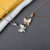 S925 Sterling Silver Mother Of Pearl Butterfly Pendant Necklace With Cross Chain Simple Fashion Clavicle Jewelry For Women
