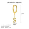 S925 Sterling Silver Musical Notes Fashion Earrings For Women With Zirconia