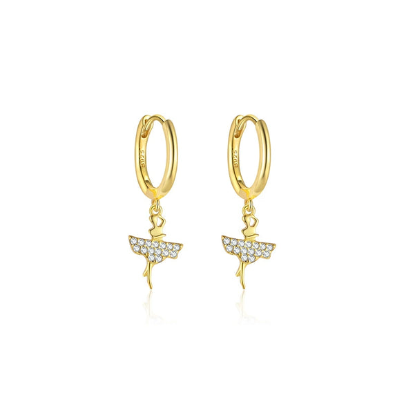 S925 Sterling Silver Musical Notes Fashion Earrings For Women With Zirconia