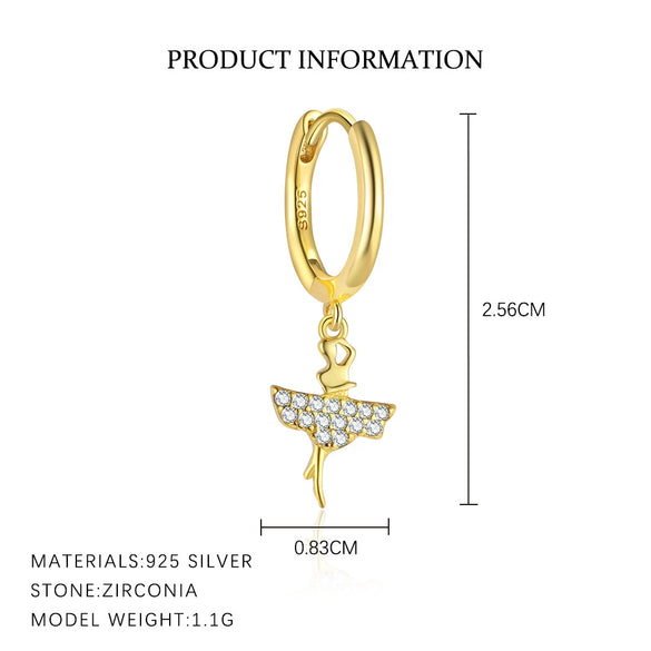 S925 Sterling Silver Musical Notes Fashion Earrings For Women With Zirconia