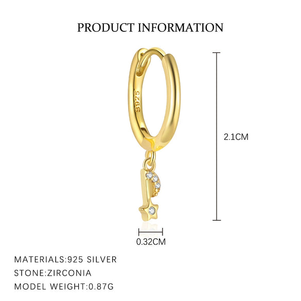 S925 Sterling Silver Musical Notes Fashion Earrings For Women With Zirconia