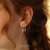 S925 Sterling Silver Musical Notes Fashion Earrings For Women With Zirconia