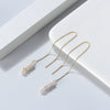S925 Sterling Silver Natural Freshwater Baroque Pearl Box Chain Geometric Earrings For Women