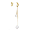 S925 Sterling Silver Natural Freshwater Pearl Geometric Earrings Electroplated