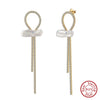 S925 Sterling Silver Natural Freshwater Pearl Geometric Earrings Electroplated