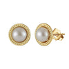 S925 Sterling Silver Natural Freshwater Pearl Geometric Earrings Electroplated