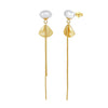 S925 Sterling Silver Natural Freshwater Pearl Geometric Earrings Electroplated