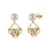 S925 Sterling Silver Natural Freshwater Pearl Geometric Earrings Electroplated