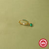 S925 Sterling Silver Natural Green Chalcedony Geometric Earrings With Electroplating For Women