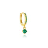 S925 Sterling Silver Natural Green Chalcedony Geometric Earrings With Electroplating For Women