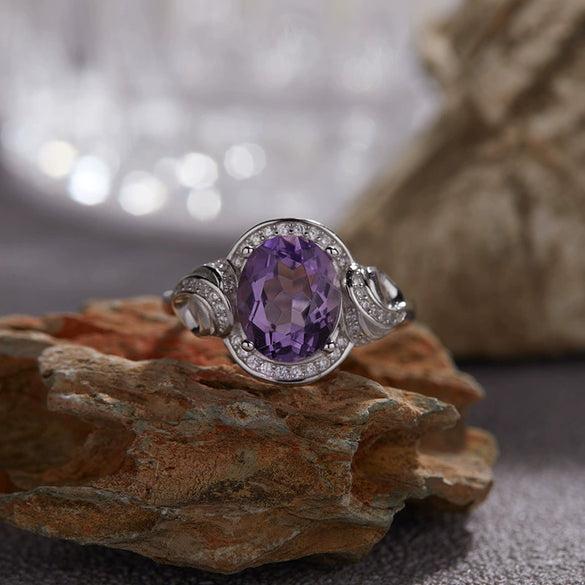 S925 Sterling Silver Natural Topaz Yellow Amethyst Colored Gemstone Ring Leaves Pattern Old Style Unisex Jewelry