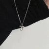 S925 Sterling Silver Necklace Geometric Pendant Ochain Women's Simple Polished