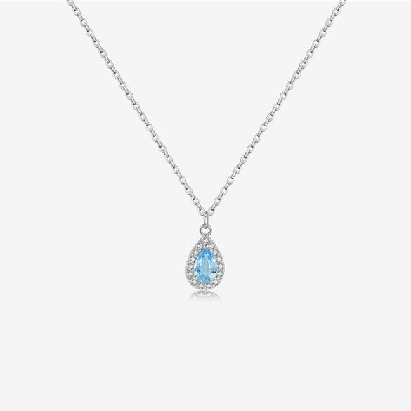 S925 Sterling Silver Necklace With Zircon And Lucky Stone Geometric Design Platinum Or 18K Gold Electroplated Simple And All Match Unisex Jewelry