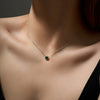 S925 Sterling Silver Necklace With Zircon And Lucky Stone Geometric Design Platinum Or 18K Gold Electroplated Simple And All Match Unisex Jewelry