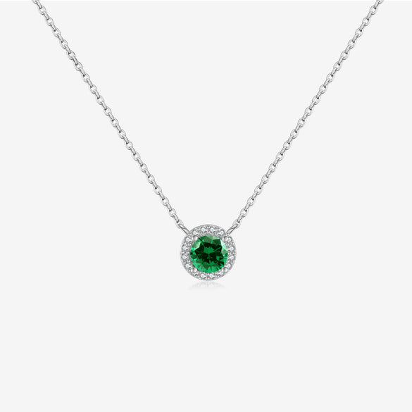 S925 Sterling Silver Necklace With Zircon And Lucky Stone Geometric Design Platinum Or 18K Gold Electroplated Simple And All Match Unisex Jewelry