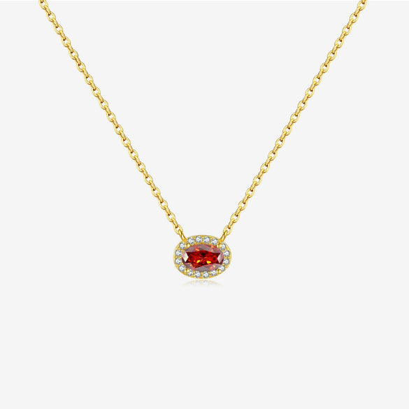 S925 Sterling Silver Necklace With Zircon And Lucky Stone Geometric Design Platinum Or 18K Gold Electroplated Simple And All Match Unisex Jewelry