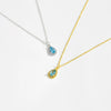 S925 Sterling Silver Necklace With Zircon And Lucky Stone Geometric Design Platinum Or 18K Gold Electroplated Simple And All Match Unisex Jewelry
