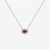 S925 Sterling Silver Necklace With Zircon And Lucky Stone Geometric Design Platinum Or 18K Gold Electroplated Simple And All Match Unisex Jewelry