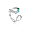 S925 Sterling Silver Open Adjustable Ring For Women Geometric Micro Embedded Electroplated With Platinum Or 18K Gold