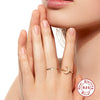 S925 Sterling Silver Open Adjustable Women's Ring With Star And Moon Geometric Pattern Electroplated
