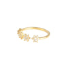 S925 Sterling Silver Open Adjustable Women's Ring With Star And Moon Geometric Pattern Electroplated