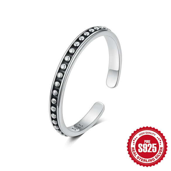 S925 Sterling Silver Open Ring With Moon Flower Diamond Opal Geometric Pattern Electroplating For Women