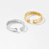 S925 Sterling Silver Opening Adjustable Plain Stacking Ring With Geometric Styling And Electroplating
