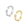 S925 Sterling Silver Opening Adjustable Plain Stacking Ring With Geometric Styling And Electroplating