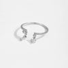 S925 Sterling Silver Opening Adjustable Ring With Zircon Pendant In Geometric Style And Platinum Or 18K Gold Electroplating