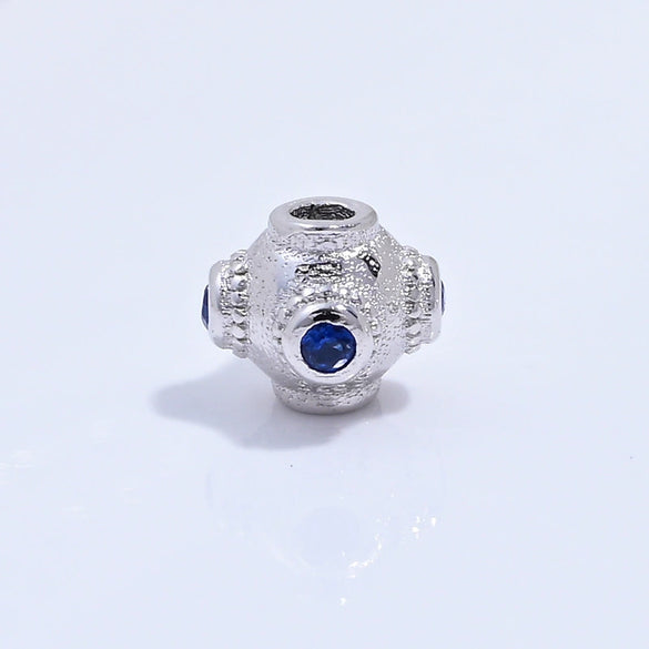 S925 Sterling Silver Oval Lantern Beaded Spacer Loose Beads Inlaid With Zirconia For Diy Bracelet Necklace