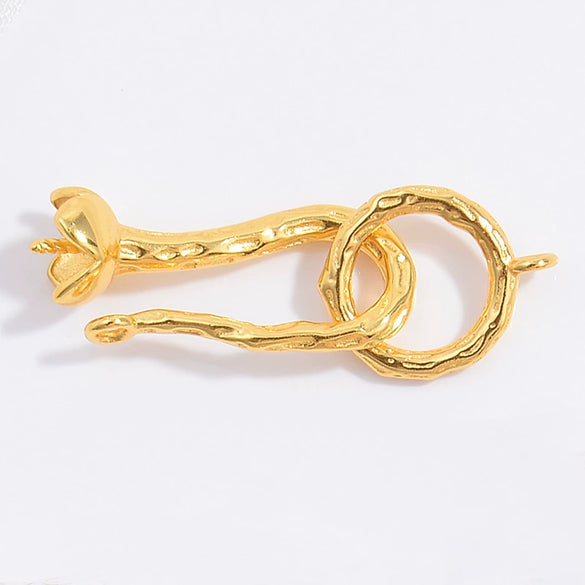 S925 Sterling Silver Pearl Bud Link Buckle Handmade Jewelry With Electroplating