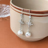 S925 Sterling Silver Pearl Star Geometric Earrings For Women With Fine Craftsmanship Simple Elegant Distinctive Style