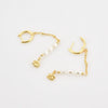 S925 Sterling Silver Pearl Tassel Ear Buckle Long Chain Earrings Geometric Style